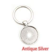 5 pièces/paquet Cadre de pendentif de 25 mm avec cordon de cire, base de cabochon rond vide pour DIY, accessoires de bijoux de collier