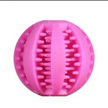 1PC Dog Chew Ball Toy | Natural Rubber Teeth Cleaning Interactive Chew Toy With Snack Pocket | Before-After Whitening Pet Dental Toy For Outdoor Training Reward (Christmas/Birthday Gift)