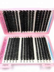 500 件/包簇状大容量睫毛书，60D/80D/100D/120D/160D/200D 混合仿貂皮睫毛，0.07 毫米 D 卷曲 10-18 毫米混合自然睫毛延长，3D 俄罗斯卷单根睫毛簇，化妆工具，适合初学者，可在家重复使用 - D - 查看 9