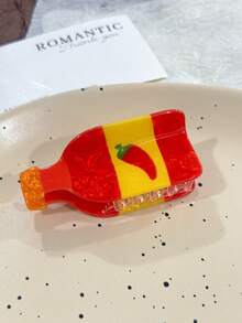1pc Hot Dog, Burger & Chili Sauce Shaped Hair Clip, Unique Design Suitable For Bun Hairstyle Decoration, Holiday Gift Hair Claws Claw Clips Hair Clips Hair Jaw Clip Hair Clamps Hair Clutch Hair Catcher Clip Fall Winter Hair Accessories For Women For Vacation Outfits Woman - Multicolor - View 7