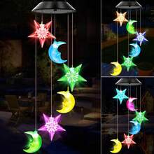 7 Style Outdoor Waterproof Solar Wind Chime Lamp, Portable Color-Changing LED Wind Chime Suitable For Home Decor Outdoor Garden Patio Porch Window Lawn Deck Terrace Tree Fence Porch Balcony Family Dinner Birthday Party Wedding Decor Atmosphere Light - Multicolor - View 15