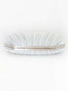 New Arrival Cross-Border Shell Pleated Clutch Bag, Cocktail/Formal Party Purse, Cheongsam Package - Silver - View 4