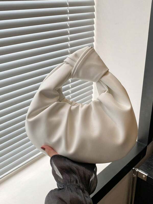 2025 حقيبة منمنمة سحابية مكرمشة للنساء بملمس ناعم، حقيبة تسوق صغيرة ذات تصميم بسيط وطازج للصيف الجديد