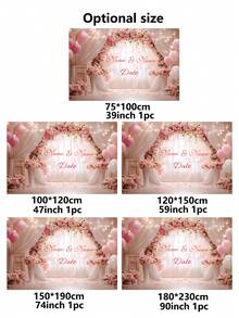 1 szt. personalizowane różowe tło z tiulu na wesele na świeżym powietrzu, spersonalizowane imię i data, tło na ceremonię ślubną i imprezę