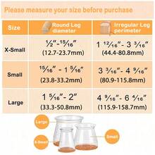 8/16/24pcs Non-Slip Clear Chair Leg Covers With Felt, Round Silicone Chair Legs Floor Protectors,Noise Reducing Furniture Sliders,Table Mats, Chair Mats, Small Gadgets For Restaurant, Hotel, Cafes,Protect The Floor And Reduce Noise - Transparent and Light Brown - View 4