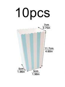 5件/10件爆米花容器、零食爆米花架、爆米花袋、薯条盒、爆米花纸桶、鸡块包装盒适用于派对用品和电影院、嘉年华、生日装饰