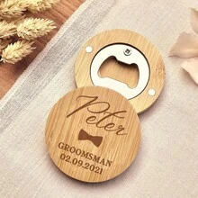 5pcs/10pcs/20pcs Custom Personalized Bamboo Round Bottle Opener, Bamboo Magnetic Fridge Bottle Opener, Customized Wedding Bottle Opener, Best Man Gift, Party Souvenir, Housewarming Gift, Multi-Functional, Ornamental, Reusable, Exquisite, Stylish, High-Quality, Colorful, Modern, Custom, Personalized, Unique, For Valentine's Day, For Mother's Day, For Birthdays, For Father's Day, For Graduation, For Weddings, For Housewarming, Wedding Essentials,Home & Living,Haunt Your Home,Souvenirs - Multicolor - View 4
