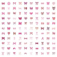 110 PIEZAS de calcomanías de lazos Coquette, calcomanías estéticas motivacionales para scrapbooking, diarios, laptops, paragolpes, skateboards, botellas de agua, computadoras, teléfonos, dibujos animados, cascos de seguridad, automóviles