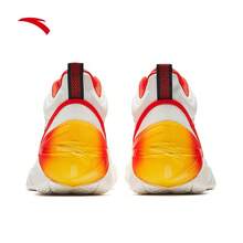 Anta Zapatos de baloncesto de alta resistencia antideslizantes y resistentes al cemento para hombres - Marfil/Naranja Llama -1 - Ver 4
