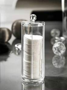 1 件塑料化妆面垫收纳盒，简约透明多功能收纳盒，适合家庭、节日礼物、圣诞礼物、假日海滩、浴室收纳、卧室收纳，大容量