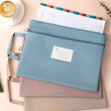 Organizador de archivos A4 - Bolsa de documento resistente de tela Oxford con asa, impermeable y portátil (opción de bolsillos simples/dobles y 5 colores), de vuelta a la escuela, útiles escolares