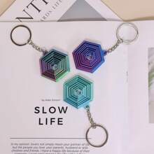 Breloc cu inel de decompresie hexagonal geometric imprimat 3D, vârfurile degetelor în formă geometrică se pot transforma și transforma liber jucărie de decompresie portabilă