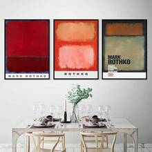 1 件/3 件墙面艺术海报可选框架复古斯堪的纳维亚现代墙面艺术马克·罗斯科抽象彩色高清帆布海报印刷品家居卧室客厅装饰
