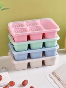 1pc Lunch Box, Portable 5-Compartment Food Sealed Container With Lid, Leak Proof Food Storage Box, For Back To School, Class, College, Office, Camping And Picnic, School Supplies, Kitchen Organizers And Storage, Kitchen Accessories