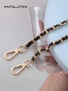 HAILIAN DIY 黑色 PU 皮革钱包手柄 11 毫米替换金属单肩斜挎包链条带