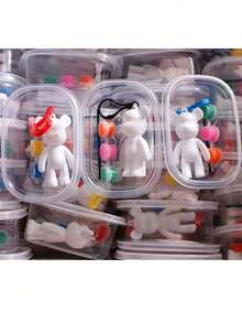 1/3/5/10 piezas Llavero de oso de resina de dibujos animados, oso de fluido DIY, adecuado para: Regalos del Día de la Madre, Graduación, Regalos de San Valentín, Rellenos de calcetines, Decoraciones de fiesta, Regalos de fiesta (estilos y colores aleatorios)