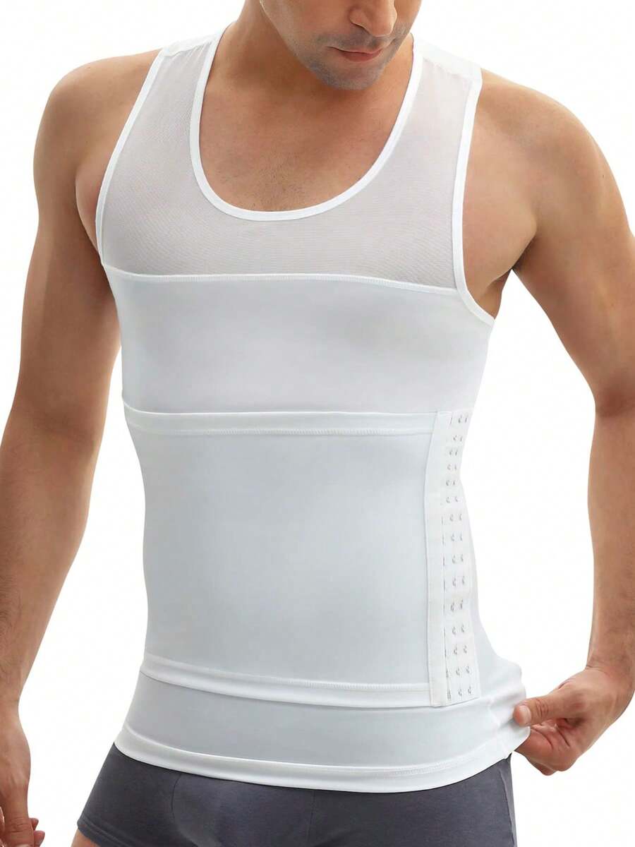 Sweat Waist Trainer Girdle Workout Sauna Tank Top Vest For Women Weight Loss Exercise, Double Tummy Slimmer - White - View 1