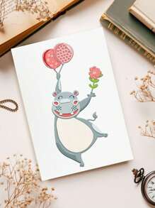 1 Pc "Bear And Honey Pot","Cartoon Hippo" Metal Scrapbook Die For DIY Scrapbook Art, Albums, Journals, Greeting Cards Embossed Paper Crafts Decorative Greeting Cards Scrapbook Template