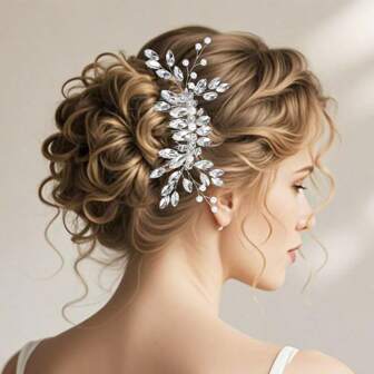 New Fashion European Style Bridal Hair Comb Headpiece With Woven Twist Flowers & Pearls, Wedding Dress Hair Accessory
