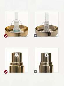 1/2/3个装高品质化妆品泵头，化妆工具配件，金色外观，护肤品补充泵头 - 彩色 - 查看 4