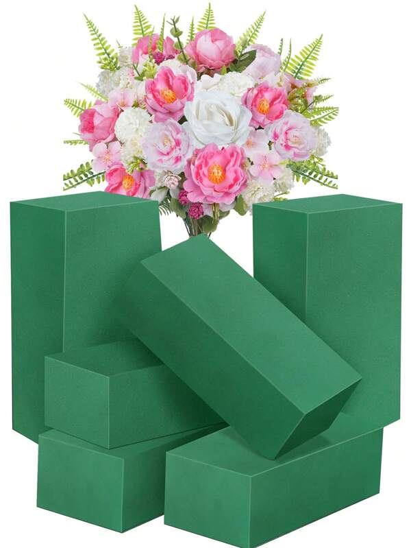 20pcs/10pcs/8pcs/1pc/2pcs/4pcs/6pcs 5.51"X3.14"X1.77" Wet And Dry Flower Foam Bricks, Green Polystyrene Foam Blocks For Flower Arrangement, Plant Decoration And Crafts, Suitable For Wedding Decor, Bridal Backdrop, Wedding Arch, Centerpieces, Bouquet Filler, Also Suitable For Christmas, Halloween, Thanksgiving, Back To School, Valentine's Day, Teacher's Day, Mother's Day