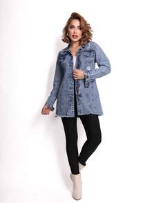 MAX JEANS JACKET WITHOUT RIPPING/ This MAX Has No Elasticity And The Fabric Is 100% Cotton - Light Wash - View 4