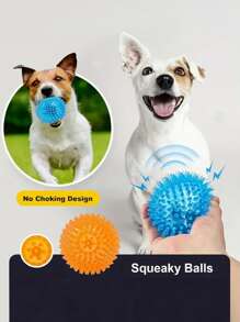 1/3/4 piezas Pelotas de juguete con sonido para perros, juguetes flotantes de TPR suave para piscina, reducen la ansiedad, recoger y traer, limpieza dental, adecuados para mascotas pequeñas/medianas, sin pilas
