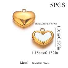 5 件 304 不锈钢时尚心形蝴蝶圆形吊坠 DIY 项链耳环手链珠宝配饰制作礼物 - 吊墜 - 查看 13