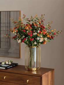 Buquê de rosas artificiais 3/5 peças, flor artificial de rosa/margarida laranja de outono, decoração de casa em estilo boêmio, adequado para casamentos, buquês de noiva, aniversários, arranjo de flores em vaso faça você mesmo, artigos para festas de fim de ano, decoração de quarto de fazenda de outono | Ação de Graças, Festival da Colheita, decoração de Halloween | Plantas artificiais
