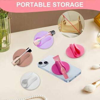 1 st. läppglansfodral till telefon, skyddande läppglansfodral med självhäftande hållare för de flesta telefonmodeller, snyggt och bekvämt silikonfodral till läppbalsam med grepp