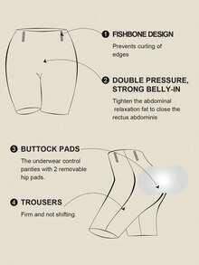 1 chiếc quần định hình nâng mông, kiểm soát bụng, nâng mông cho nữ, thiết kế vi phẫu, tạo đường may liền mạch giúp mông to tròn tự nhiên, quần định hình cho nữ. - màu đen - Xem 9