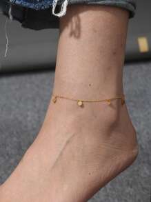 S925 Sterling Silber Minimalistische Geometrische Anhänger Fußkette, täglicher und Feiertags Trage für Jugendliche