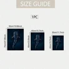 3 件套优雅海洋帆布墙面艺术动物海报黄貂鱼-鲸鲨导航家居装饰画可选画框 - 彩色 - 查看 7