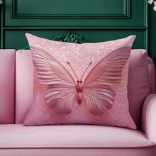 1 Vỏ gối nhung in hình bướm màu hồng, kích thước 45x45cm, thích hợp để trang trí trong nhà, tiệc tùng, làm quà tặng - Nhiều màu - Xem 8