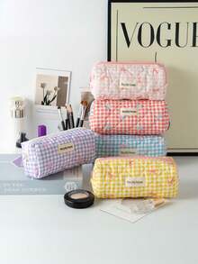 1个蝴蝶图案学生铅笔盒，多功能便携软质收纳袋 - 彩色 - 查看 2