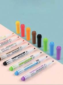 8 Stücke/2 Stücke Whiteboard Stift, löschbarer Wasserstift, magnetischer Whiteboardwischer, feine Spitze Malmaler Stift (Nachfüllungen 0,5-1 mm)