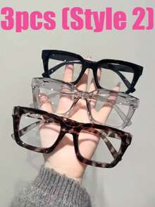 4pcs Blue Light Blocking Glasses - Fashion Square Fake Eyeglasses, Face-Flattering,Anti Ray Computer Gaming Glasses, Blue Blockers Glasses For Women/Men,Daily Versatile School Style - Multicolor - View 12