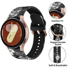 Sport Band Compatible With Galaxy Watch 7 Band 40mm 44mm,No Gap Soft Silicone Strap Compatible With Galaxy Watch 6 5 4 FE Band 40mm 44mm/Galaxy Watch 6/4 Classic 47mm 43mm 46mm 42mm/Watch 5 Pro 45mm Men Women