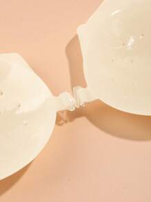 1 Pair Solid Color Silicone Reusable Lift Up Breathable Nipple Covers With Separate Storage Box