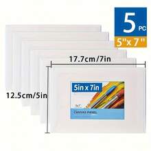 5 件/2 件，用于绘画的画布，白色底漆空白平板画布 - 艺术家画布板，用于丙烯画、油画水彩蛋彩画、返校、学校用品 - 彩色 - 查看 16