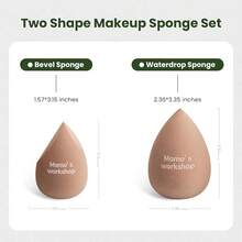 Momo'S Workshop Makeup Sponges Set,Foundation Blender Sponge, Soft Powder Puff Applicator, Face Brush Women, Travel Essential Cosmetics Tools,2pcs - Brown - View 6