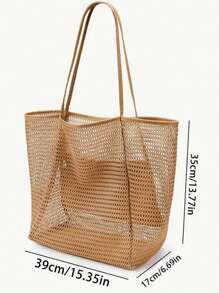 [Beach Bag] Large Capacity Beach Travel Bag | Women's Shoulder Bag, Women's Shopping Tote Bag, Beach Mesh Tote Bag, Women's Foldable Shoulder Bag, Travel Bag Beach Nylon Mesh Tote Bag, Casual Tote Bag Hobo Women's Foldable Shoulder Bag, Mesh Beach Tote Bag Large Size Women's Bag Upgraded Version, With Multiple Pockets, Suitable For Beach Picnic Vacation, Large Capacity Waterproof Beach Bag