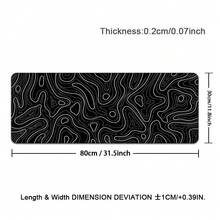 Large Black & White Terrain Graphics Gaming Mouse Pad With Stitched Edges, Non-Slip Rubber Base, Perfect For Computers, Laptops, And Office Desks, Large Mouse Pad