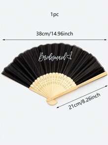 1pc Elegant Bride & Bridesmaid Letter Decor Folding Fan - Handheld Wedding Fan For Bachelorette Parties, Bridal Showers & Wedding Decorations | Perfect Gifts For Home, Room Decor, Birthday & Graduation Celebrations Summer Beach Back To School School Supplies
