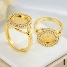 21k Gold-Plated Luxury Dubai Ring, Saudi Elegant Wedding Ring, Oman Islamic Women Party Jewelry - Coin Ring - View 12