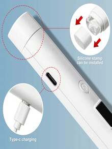 UV LED 美甲灯支架灯手持式 LCD 显示屏闪光固化灯带支架适用于凝胶指甲 8s 快速干燥无线免提 U V 指甲灯家用美甲烘干机，180mAh