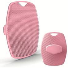 1/2pcs Oval Men's And Women's Universal Exfoliator, Ergonomically Designed Anti Slip Handle, Soft Silicone Body Scrub, Gentle Care, Easy To Clean And Rinse, Suitable For Showering Or Bathing