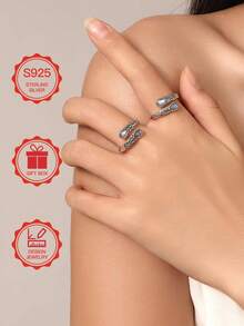 S925 Sterling Silver Moonstone Women's Adjustable Thumb Ring, Victoria Vintage Style Hypoallergenic Nickel Free, Retro Floral, Lucky, Faith, Mother's Love Ring, Bohemian Vintage Style, Daily, Party, Holiday, Valentine's Day, Halloween, Easter Gift, Comes With Gift Box - Star - View 7