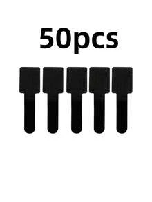 10/20/50pcs Cable Organizer Ties Cord Management Straps, Multi-Functional Cable Ties For Computer Cable Management, Desk Wire Rack, Wire Organizer, Hook And Loop Cable Ties - Black - View 13