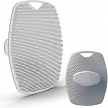 1/2pcs Oval Men's And Women's Universal Exfoliator, Ergonomically Designed Anti Slip Handle, Soft Silicone Body Scrub, Gentle Care, Easy To Clean And Rinse, Suitable For Showering Or Bathing